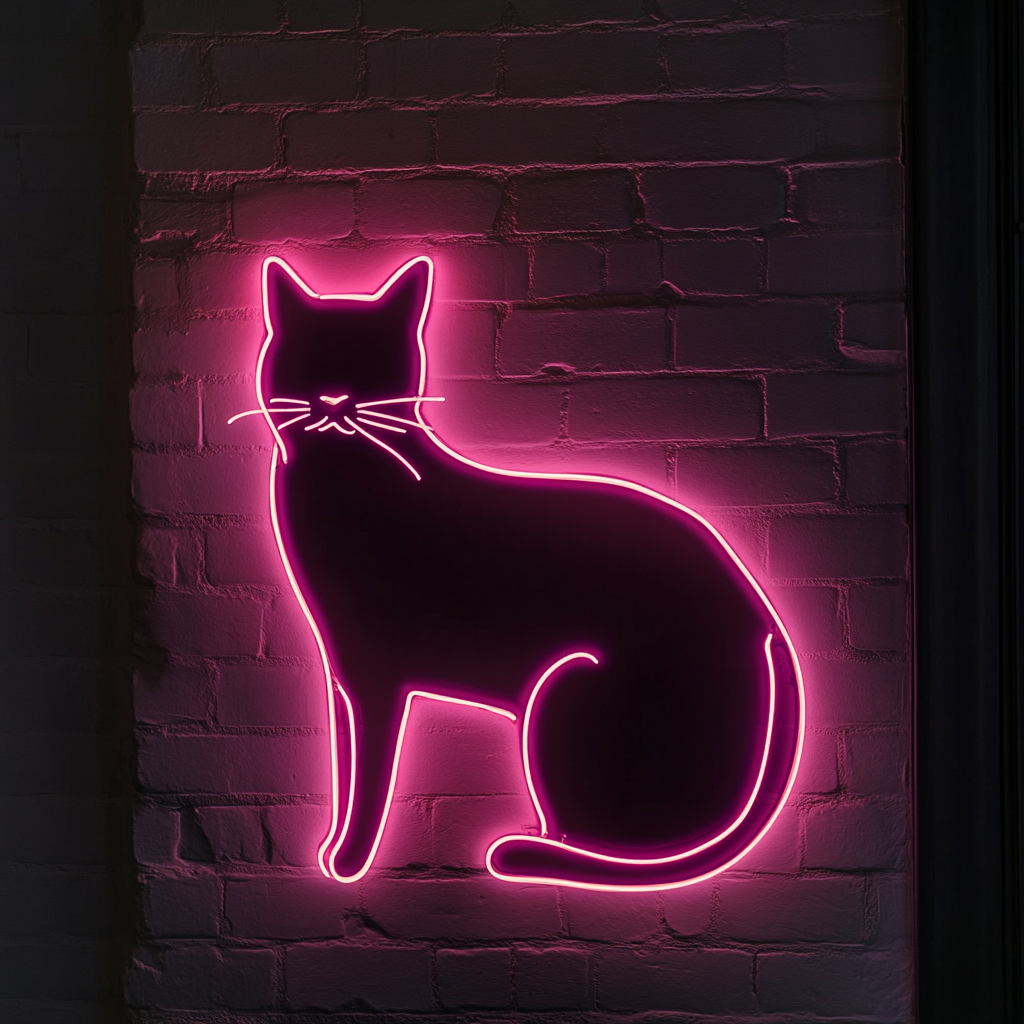 Cat - Pink Neon Sign, 18 Inches