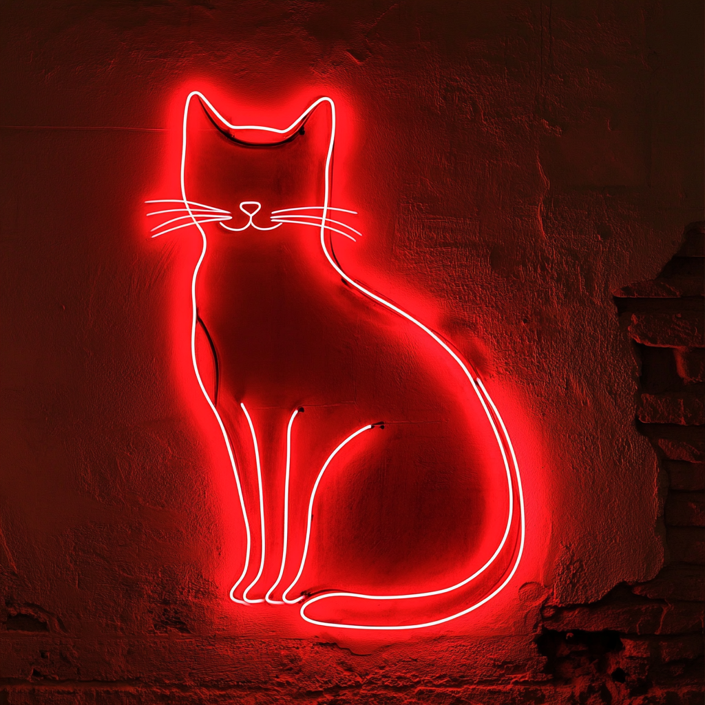 Cat - Red Neon Sign, 18 Inches