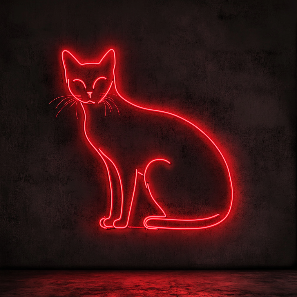 Cat - Red Neon Sign, 18 Inches