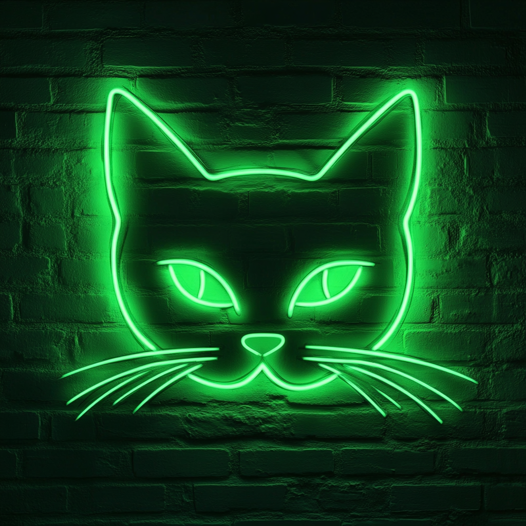 Cat Eyes - Green Neon Sign, 18 Inches