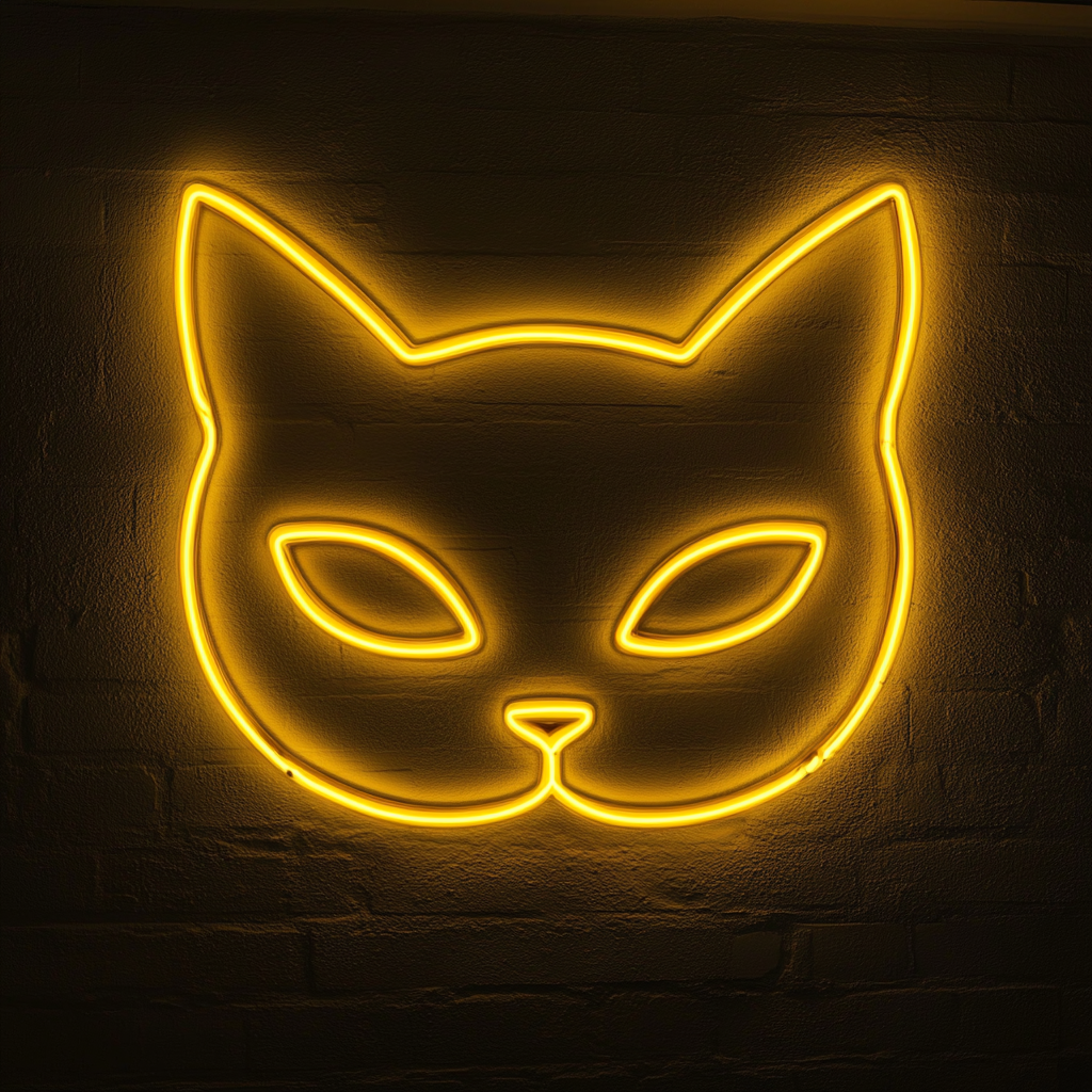 Cat Eyes - Yellow Neon Sign, 18 Inches