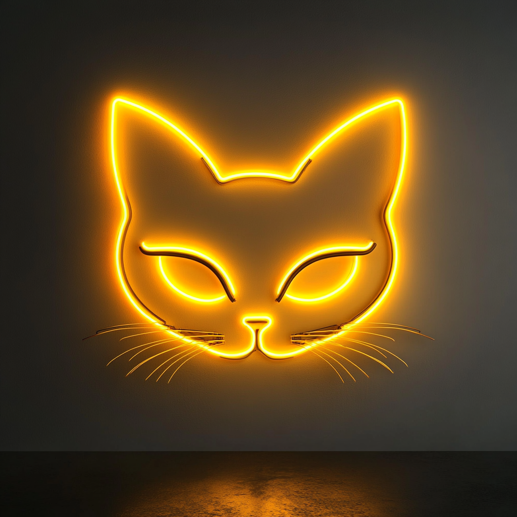 Cat Eyes - Yellow Neon Sign, 18 Inches
