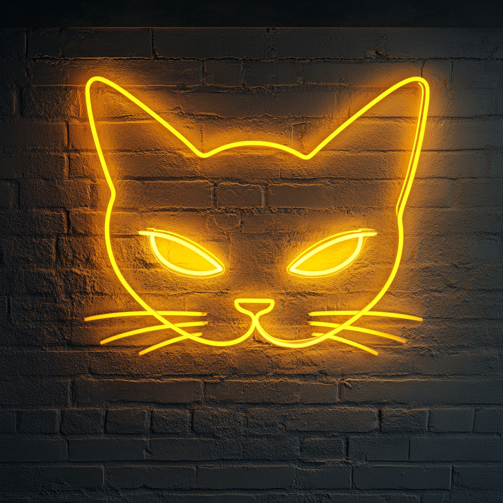 Cat Eyes - Yellow Neon Sign, 18 Inches