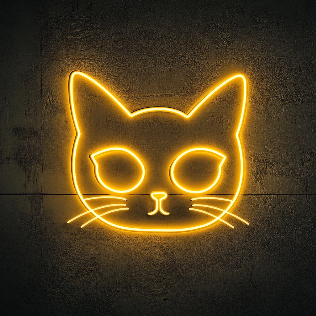 Cat Eyes - Yellow Neon Sign, 18 Inches