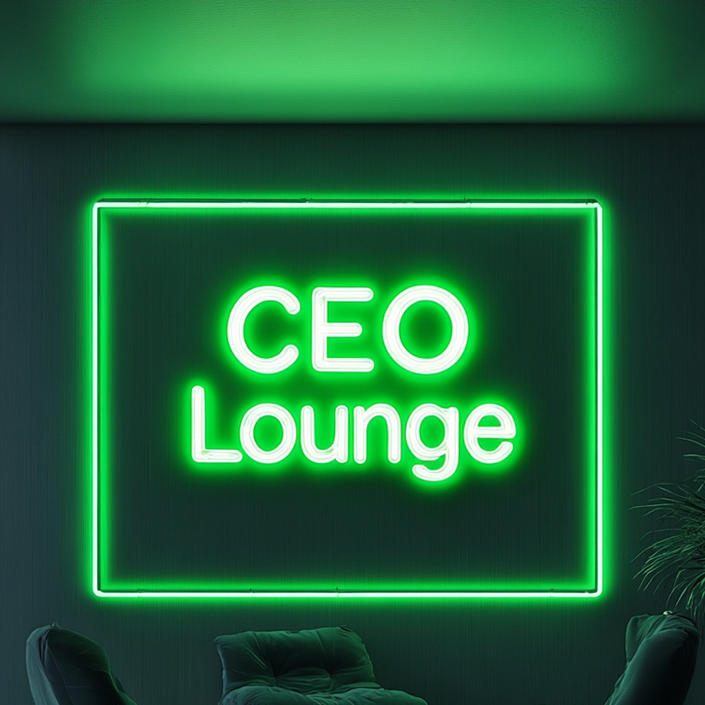 "CEO Lounge" - Green Neon Sign, 24 Inches