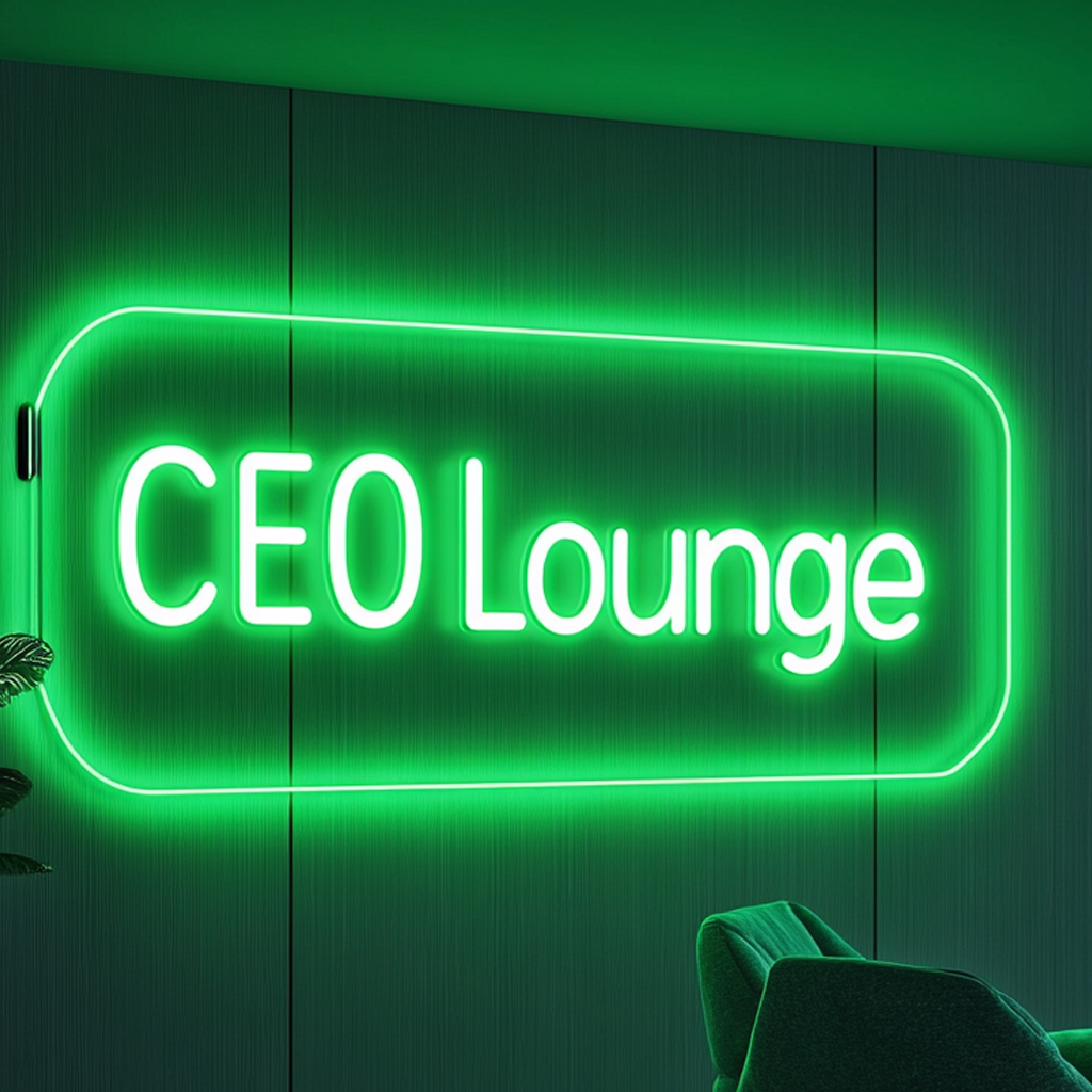 "CEO Lounge" - Green Neon Sign, 24 Inches