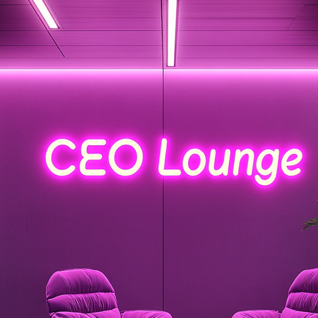 "CEO Lounge" - Pink Neon Sign, 24 Inches