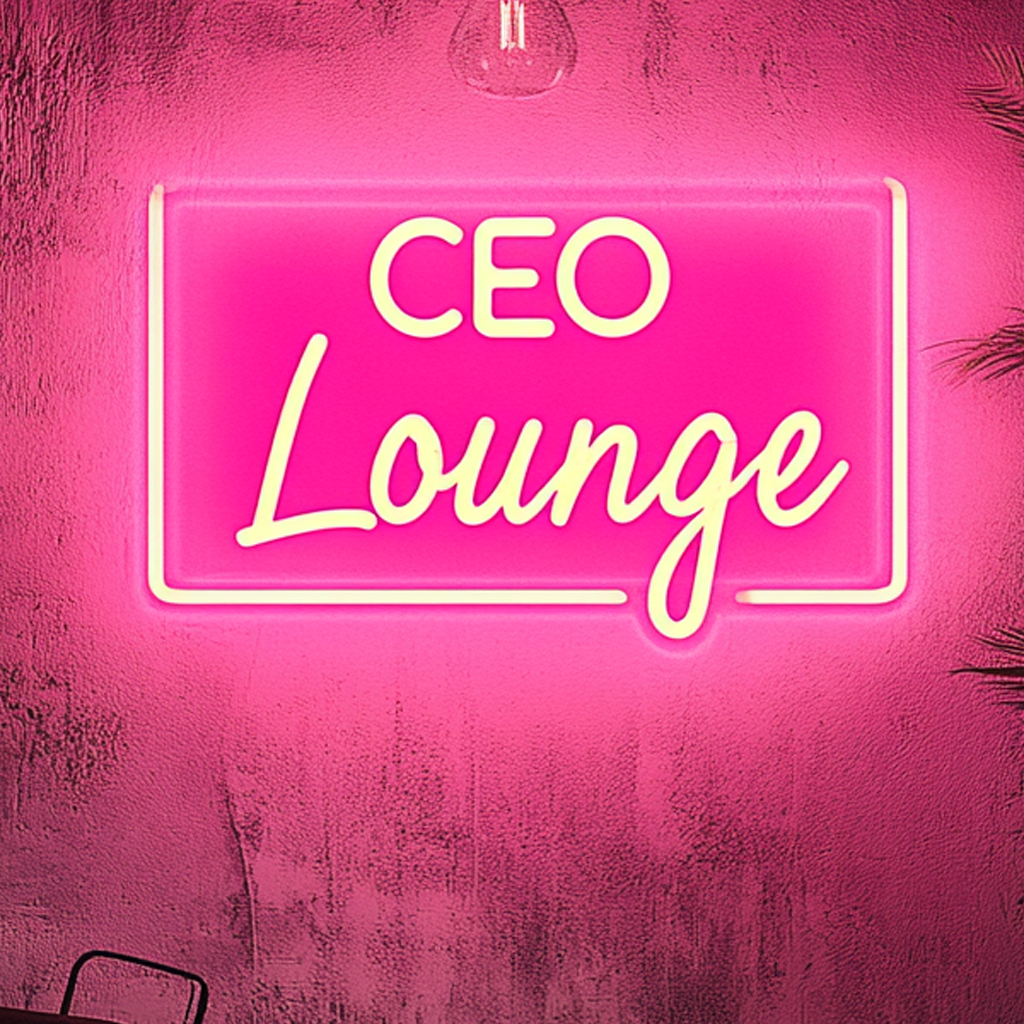"CEO Lounge" - Pink Neon Sign, 24 Inches