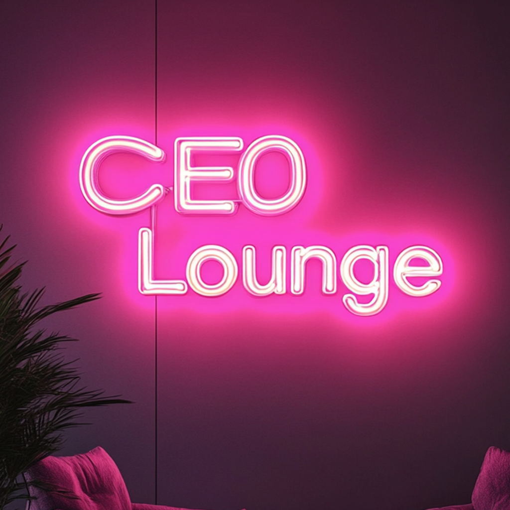 "CEO Lounge" - Pink Neon Sign, 24 Inches