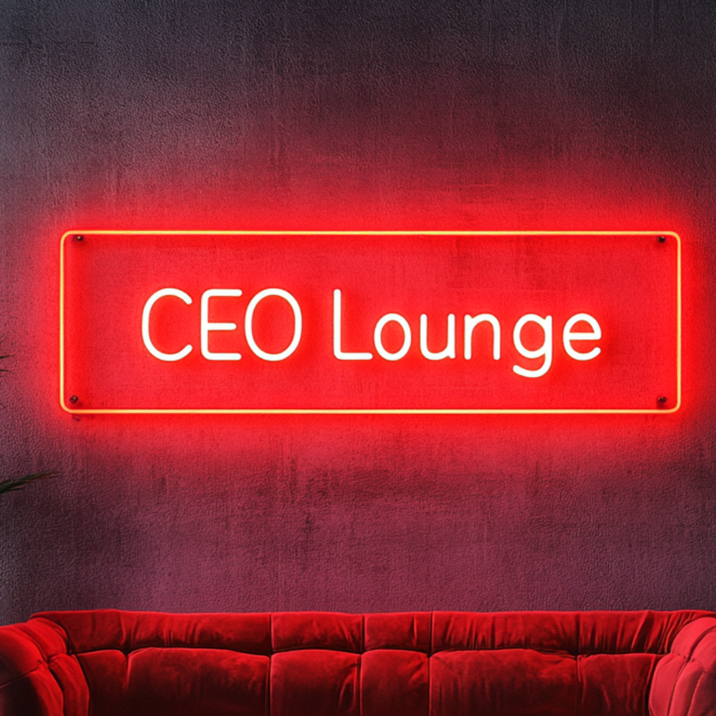 "CEO Lounge" - Red Neon Sign, 24 Inches