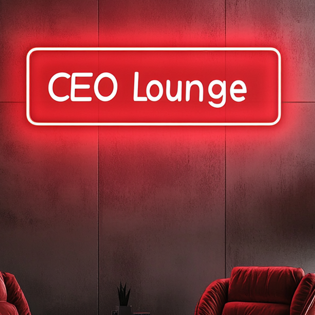 "CEO Lounge" - Red Neon Sign, 24 Inches