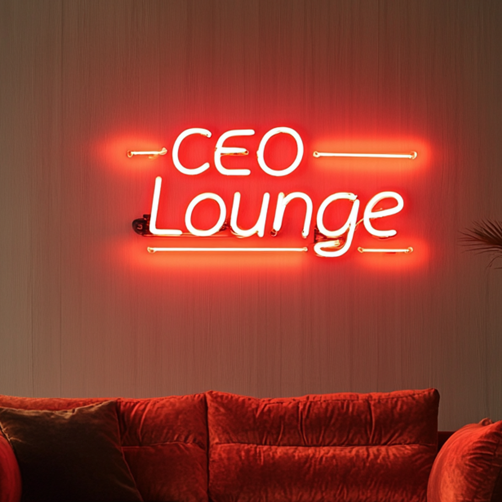 "CEO Lounge" - Red Neon Sign, 24 Inches