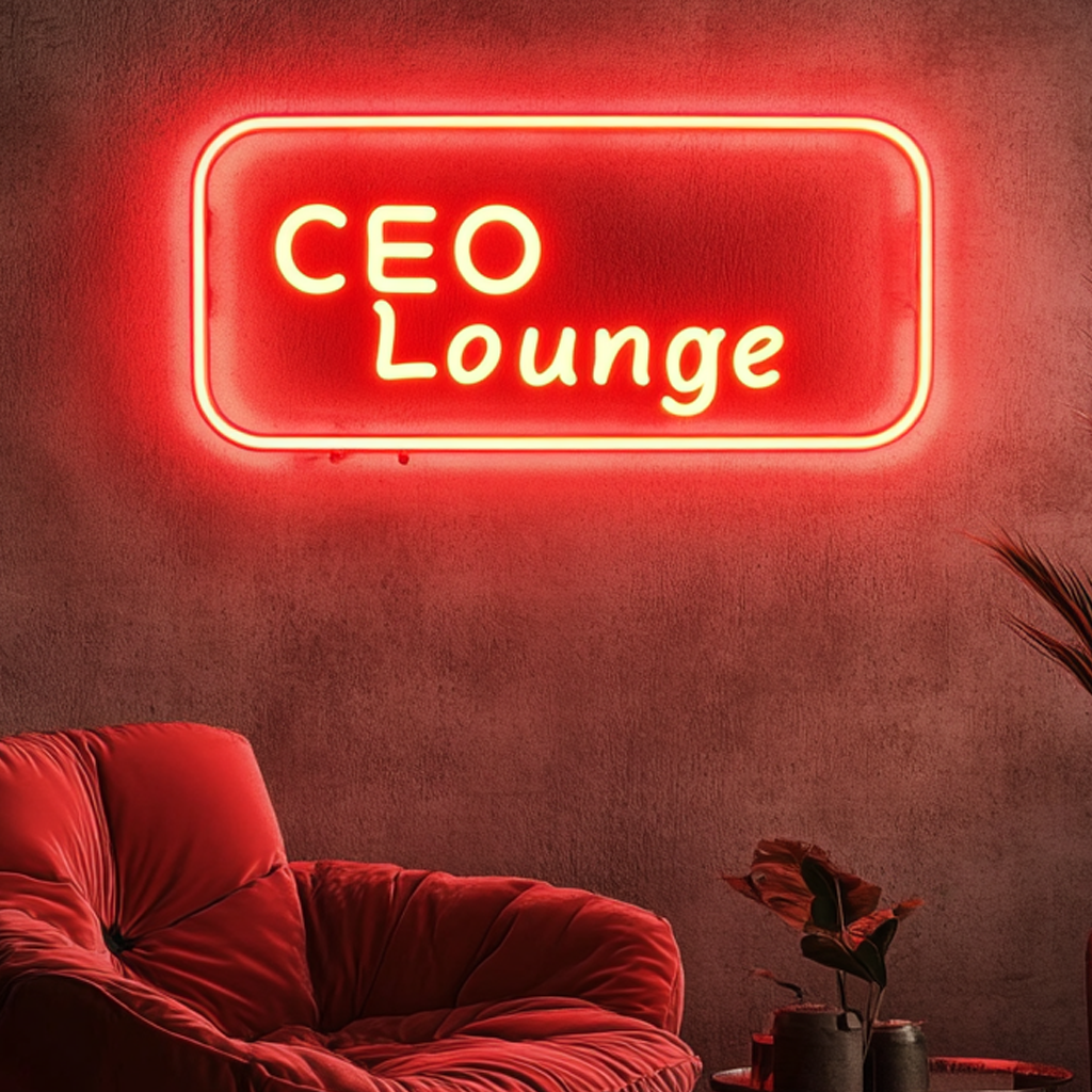 "CEO Lounge" - Red Neon Sign, 24 Inches