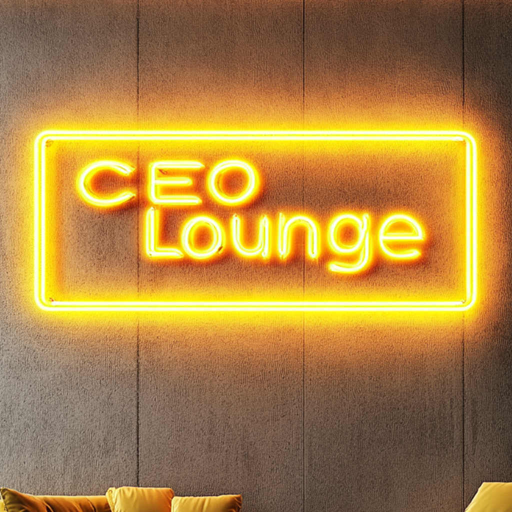 "CEO Lounge" - Yellow Neon Sign, 24 Inches