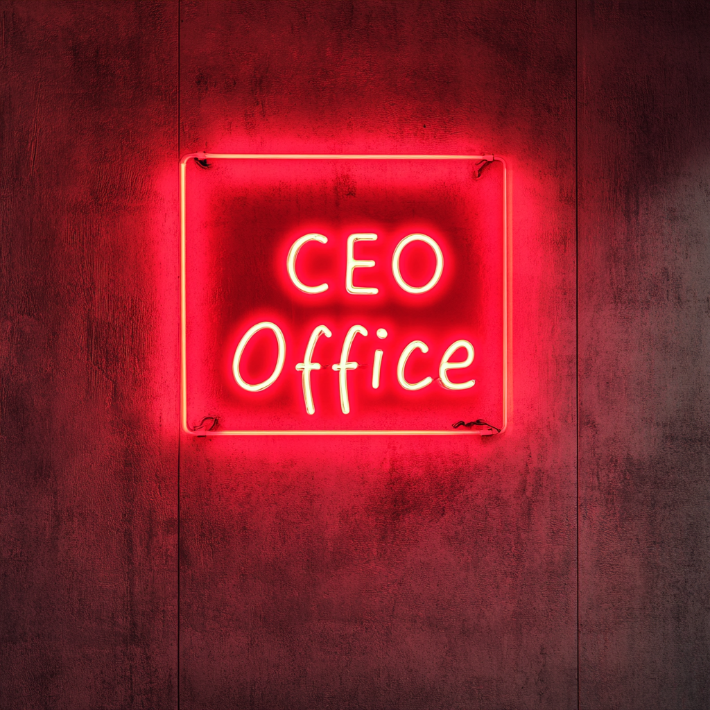 "CEO Office" - Red Neon Sign, 24 Inches