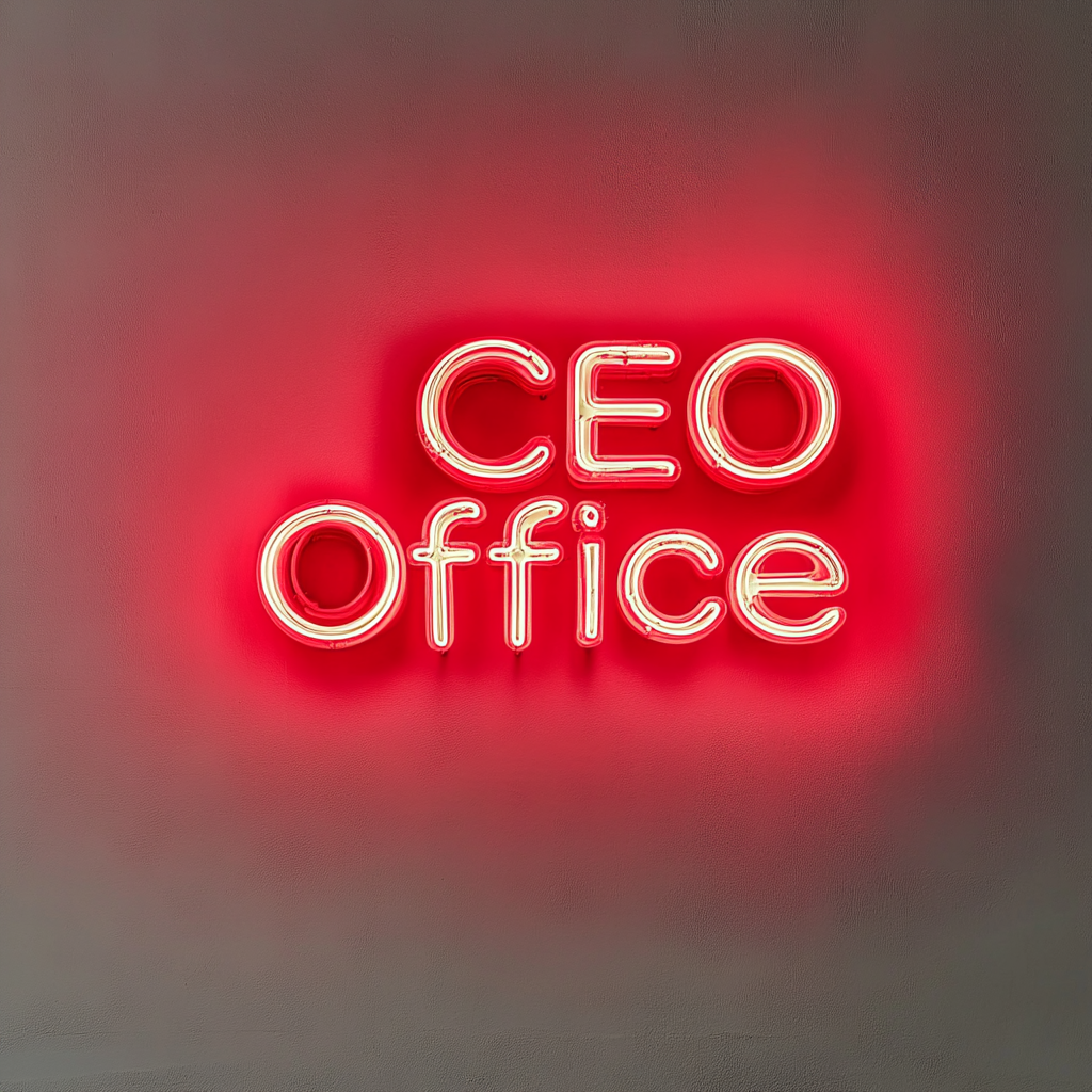 "CEO Office" - Red Neon Sign, 24 Inches