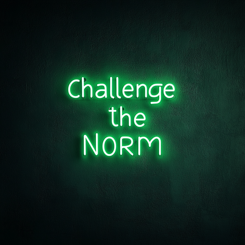"Challenge the Norm" - Green Neon Sign, 24 Inches