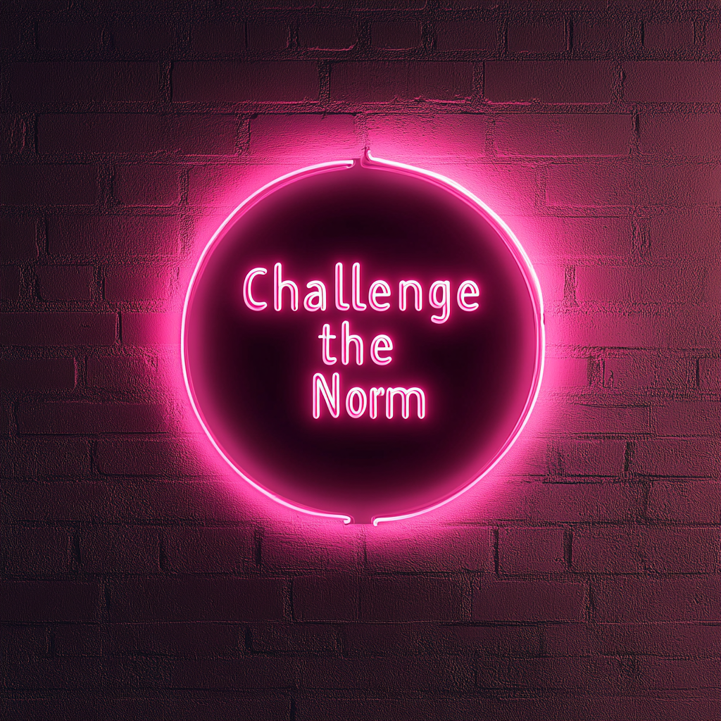 "Challenge the Norm" - Pink Neon Sign, 18 Inches