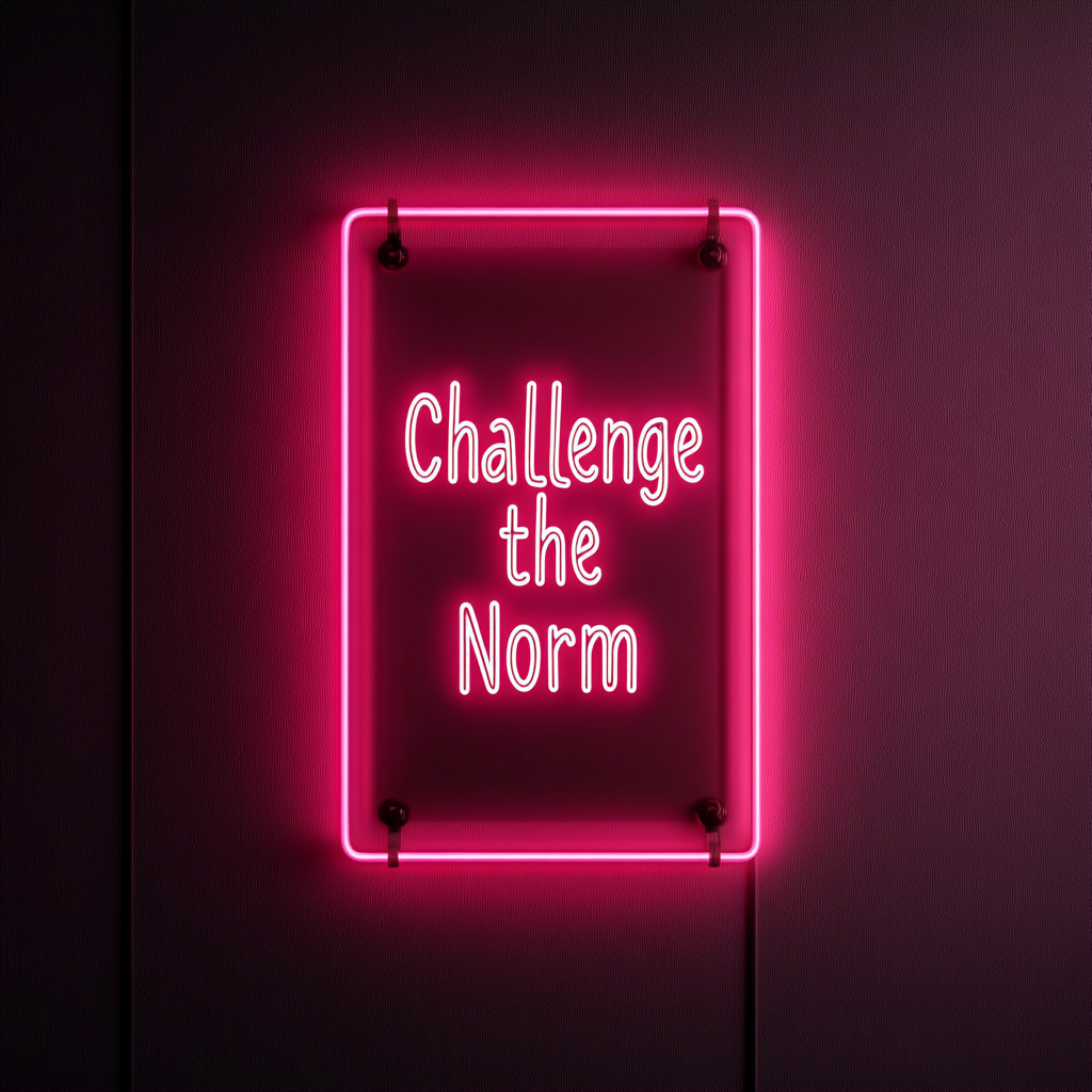 "Challenge the Norm" - Pink Neon Sign, 24 Inches