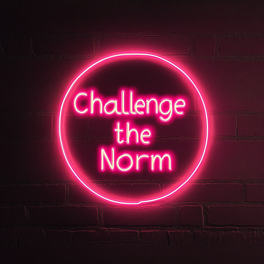 "Challenge the Norm" - Pink Neon Sign, 24 Inches