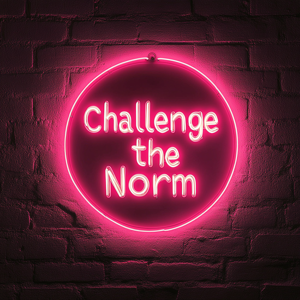 "Challenge the Norm" - Pink Neon Sign, 24 Inches