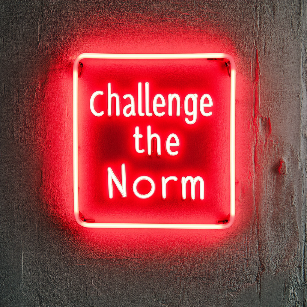 "Challenge the Norm" - Red Neon Sign, 24 Inches