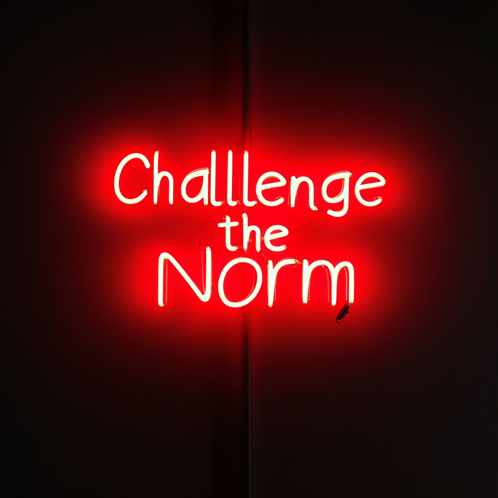 "Challenge the Norm" - Red Neon Sign, 24 Inches
