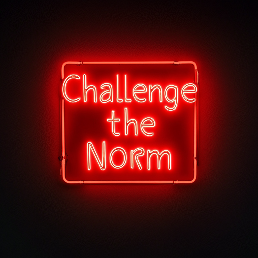 "Challenge the Norm" - Red Neon Sign, 24 Inches