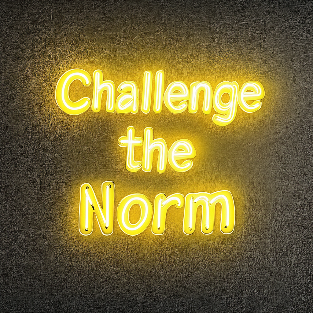 "Challenge the Norm" - Yellow Neon Sign, 18 Inches