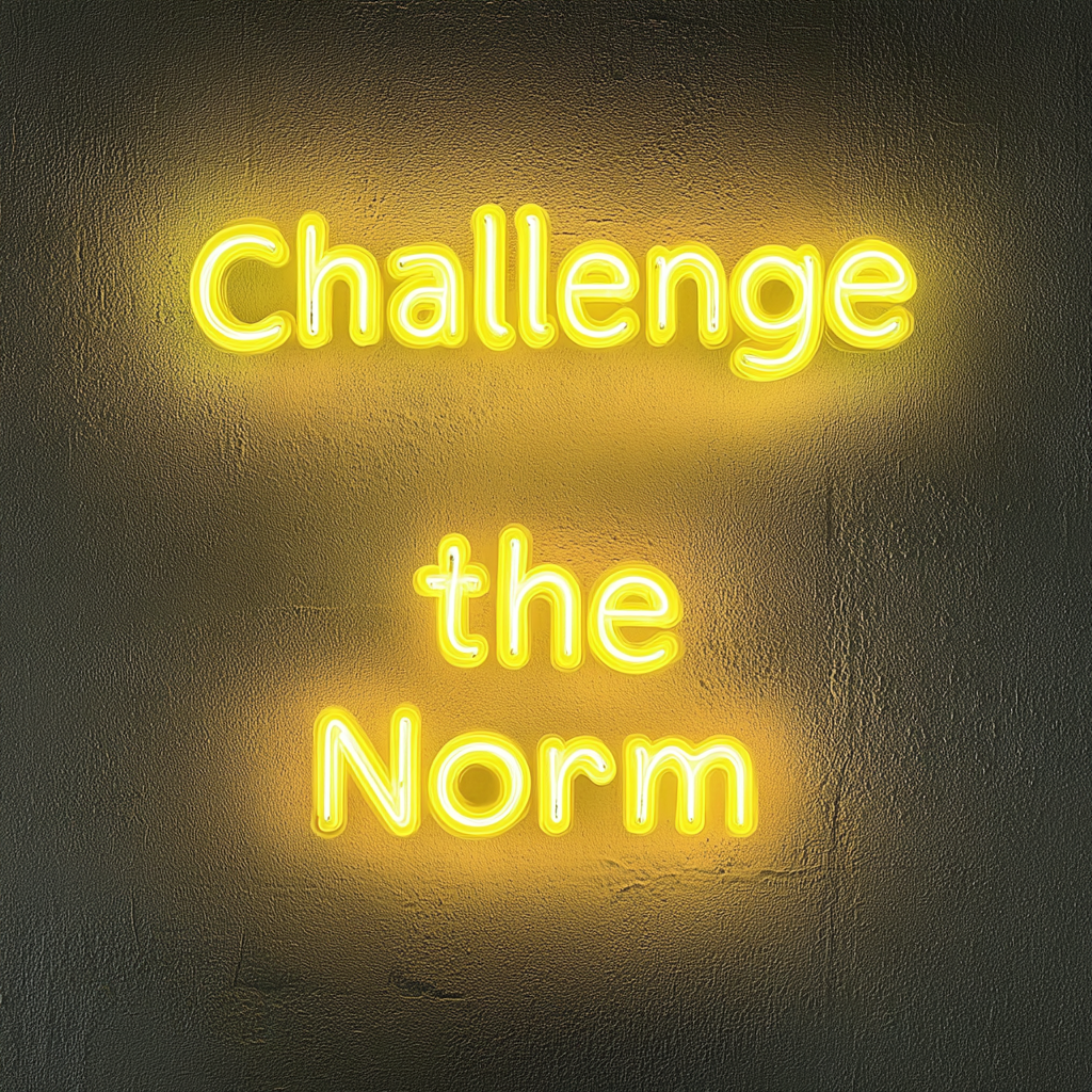 "Challenge the Norm" - Yellow Neon Sign, 24 Inches