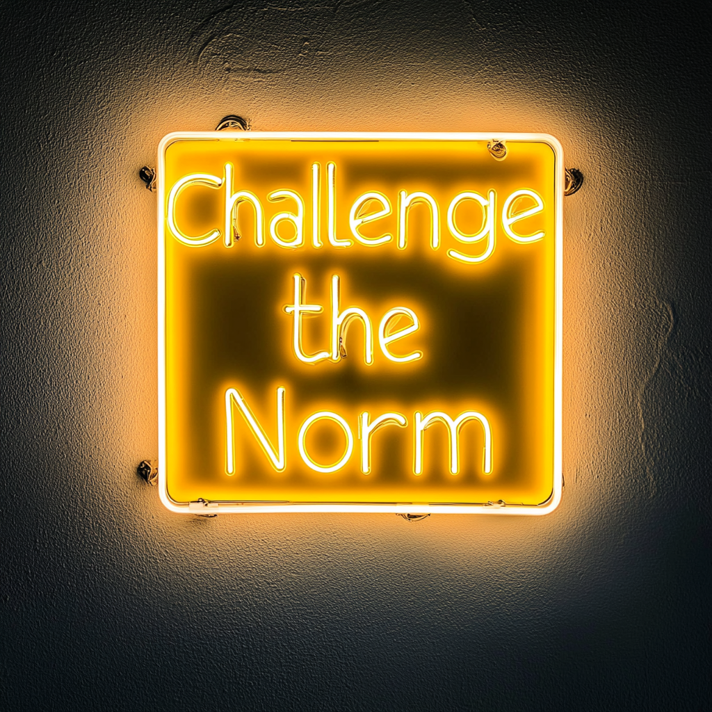"Challenge the Norm" - Yellow Neon Sign, 24 Inches