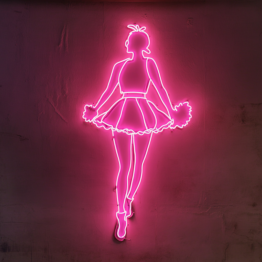 Cheerleader - Pink Neon Sign, 18 Inches