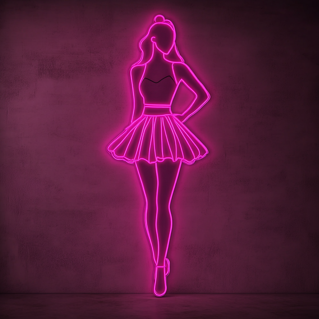 Cheerleader - Pink Neon Sign, 18 Inches