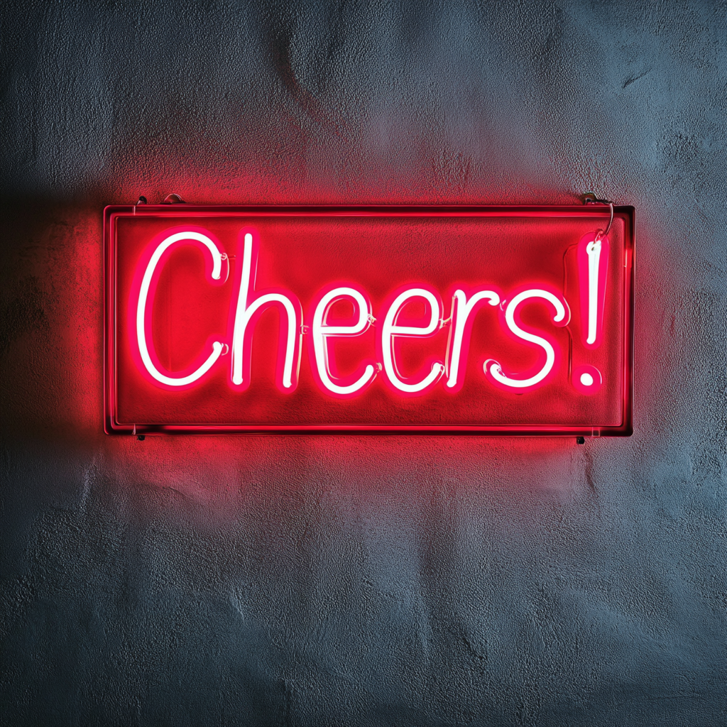 "Cheers!" - Red Neon Sign, 24 Inches