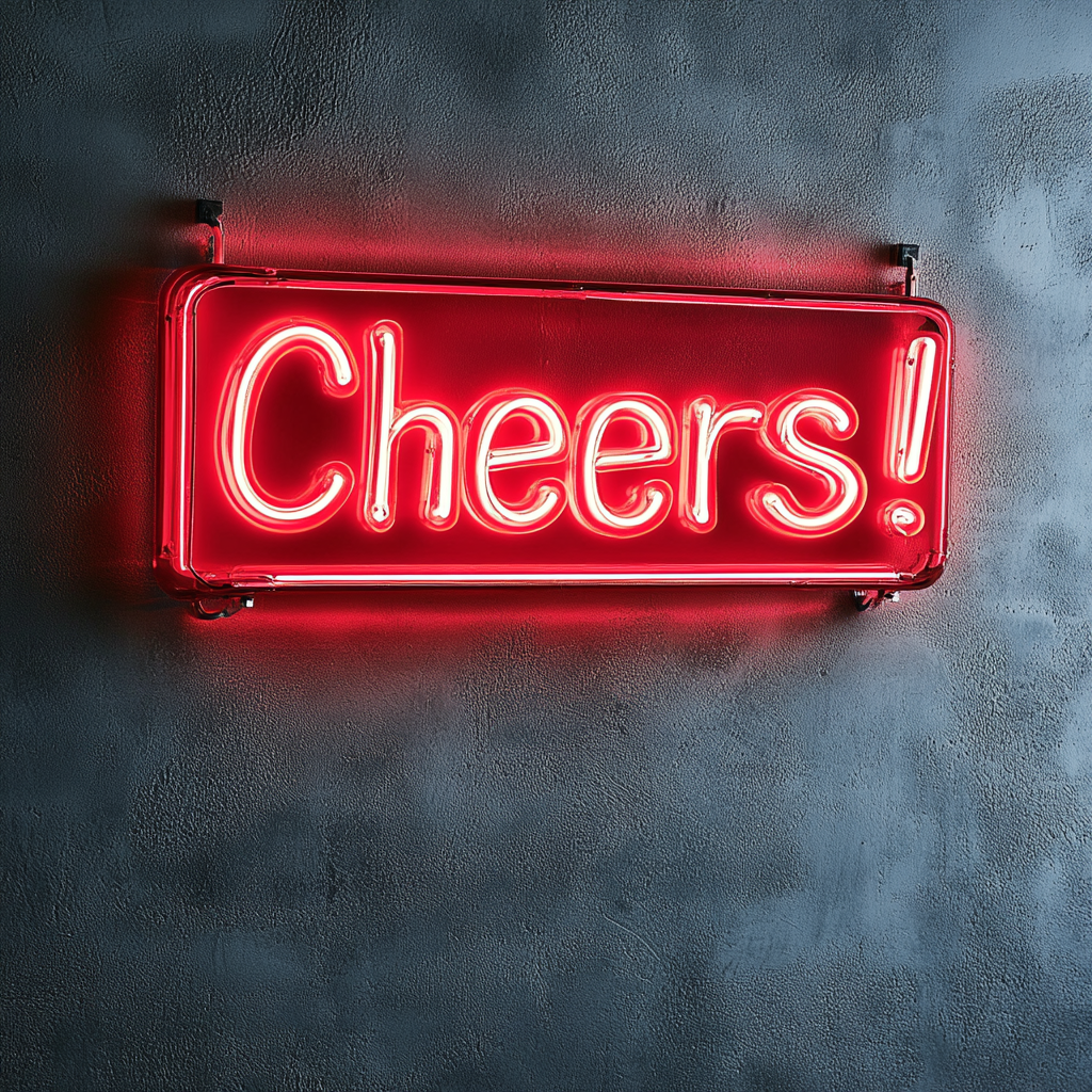 "Cheers!" - Red Neon Sign, 24 Inches