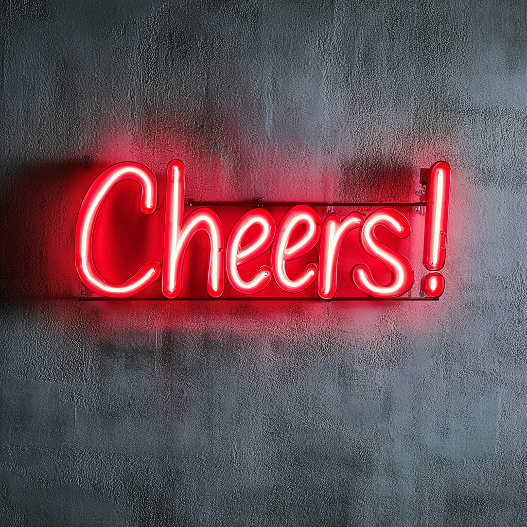 "Cheers!" - Red Neon Sign, 24 Inches