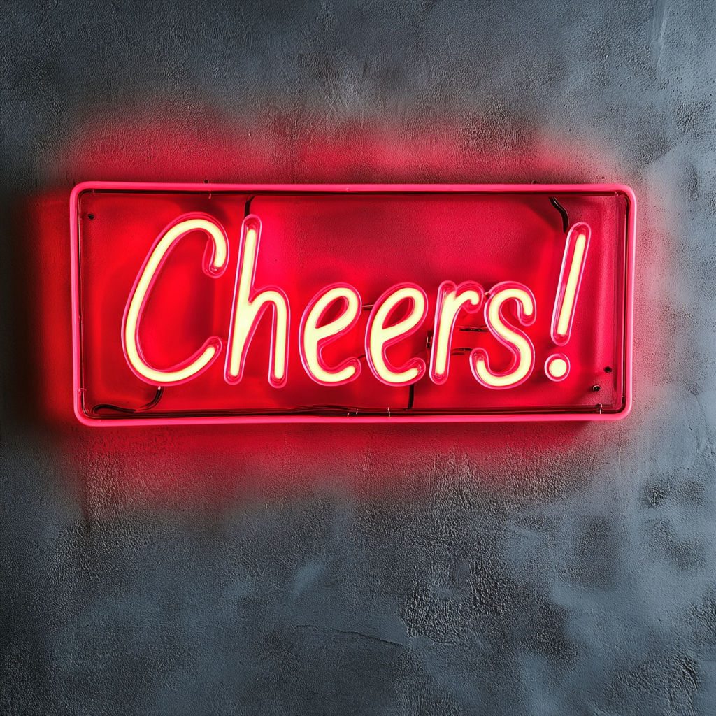 "Cheers!" - Red Neon Sign, 24 Inches