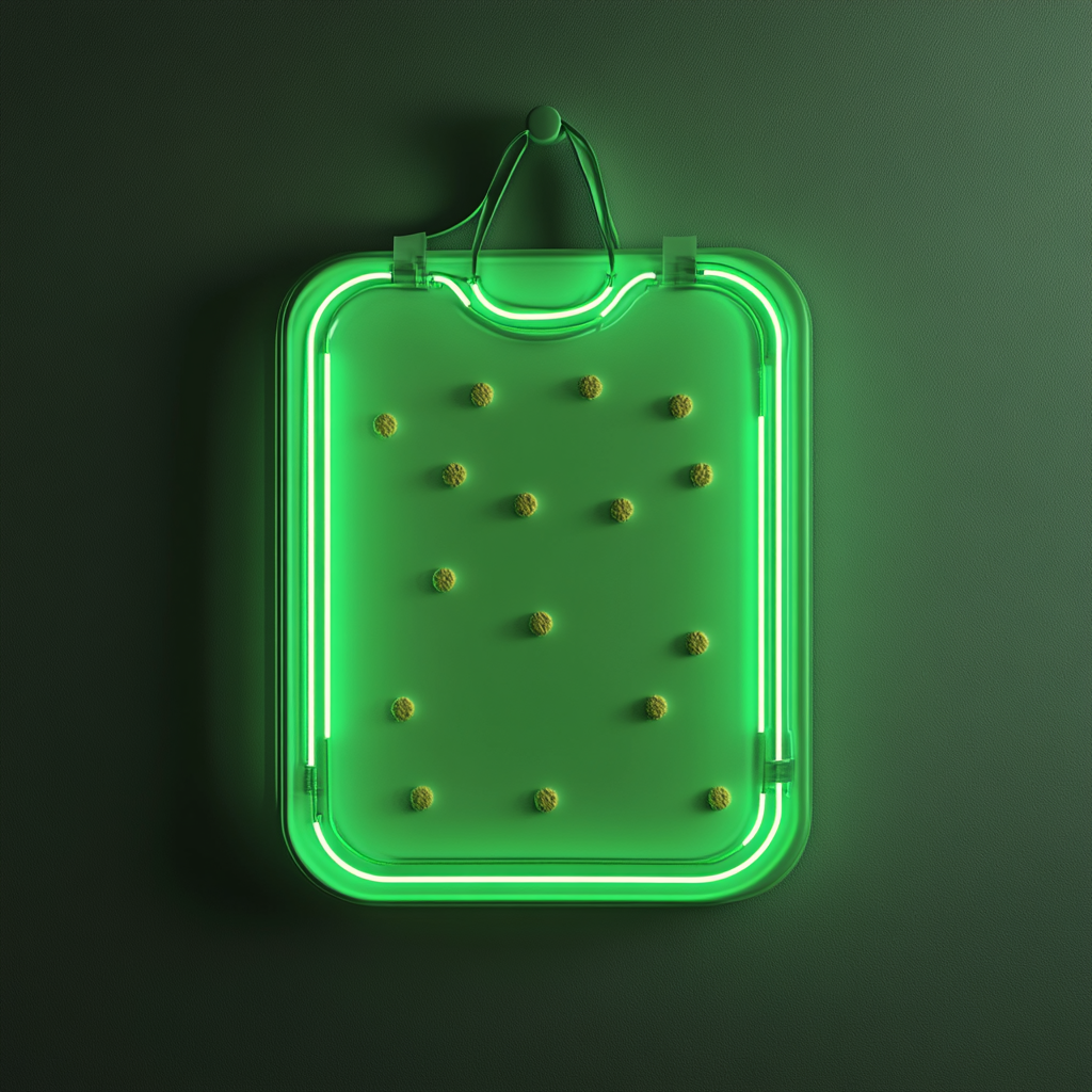 Cheeseboard with Crackers - Green Neon Sign, 18 Inches