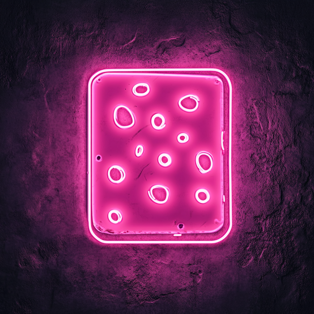 Cheeseboard with Crackers - Pink Neon Sign, 18 Inches