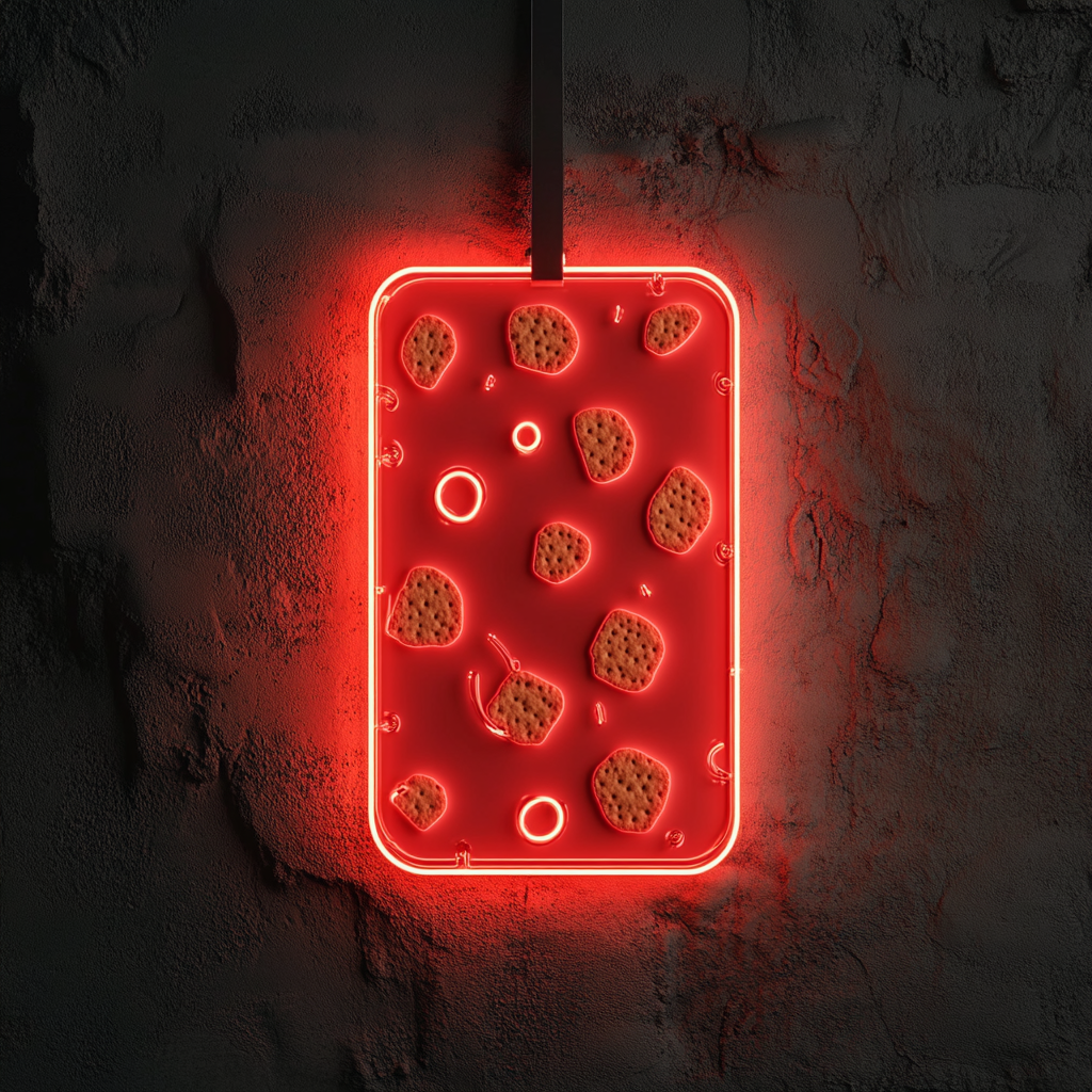 Cheeseboard with Crackers - Red Neon Sign, 24 Inches