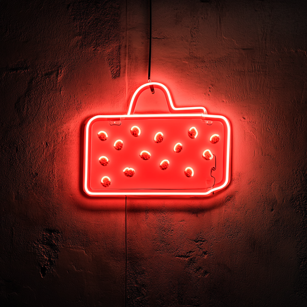 Cheeseboard with Crackers - Red Neon Sign, 18 Inches