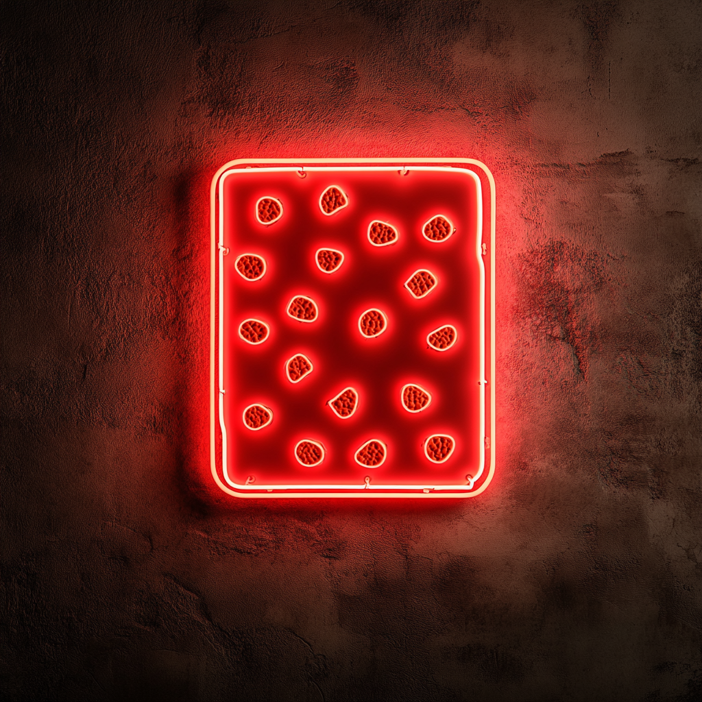 Cheeseboard with Crackers - Red Neon Sign, 24 Inches
