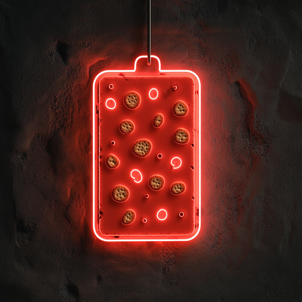 Cheeseboard with Crackers - Red Neon Sign, 24 Inches