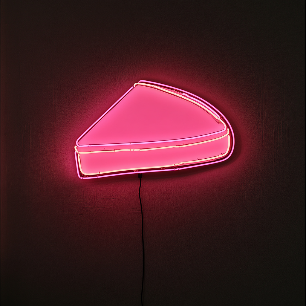 Cheesecake Slice - Pink Neon Sign, 24 Inches
