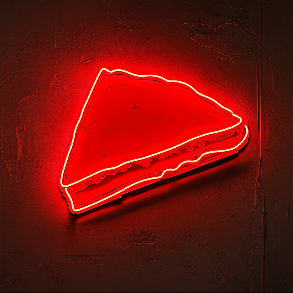 Cheesecake Slice - Red Neon Sign, 24 Inches