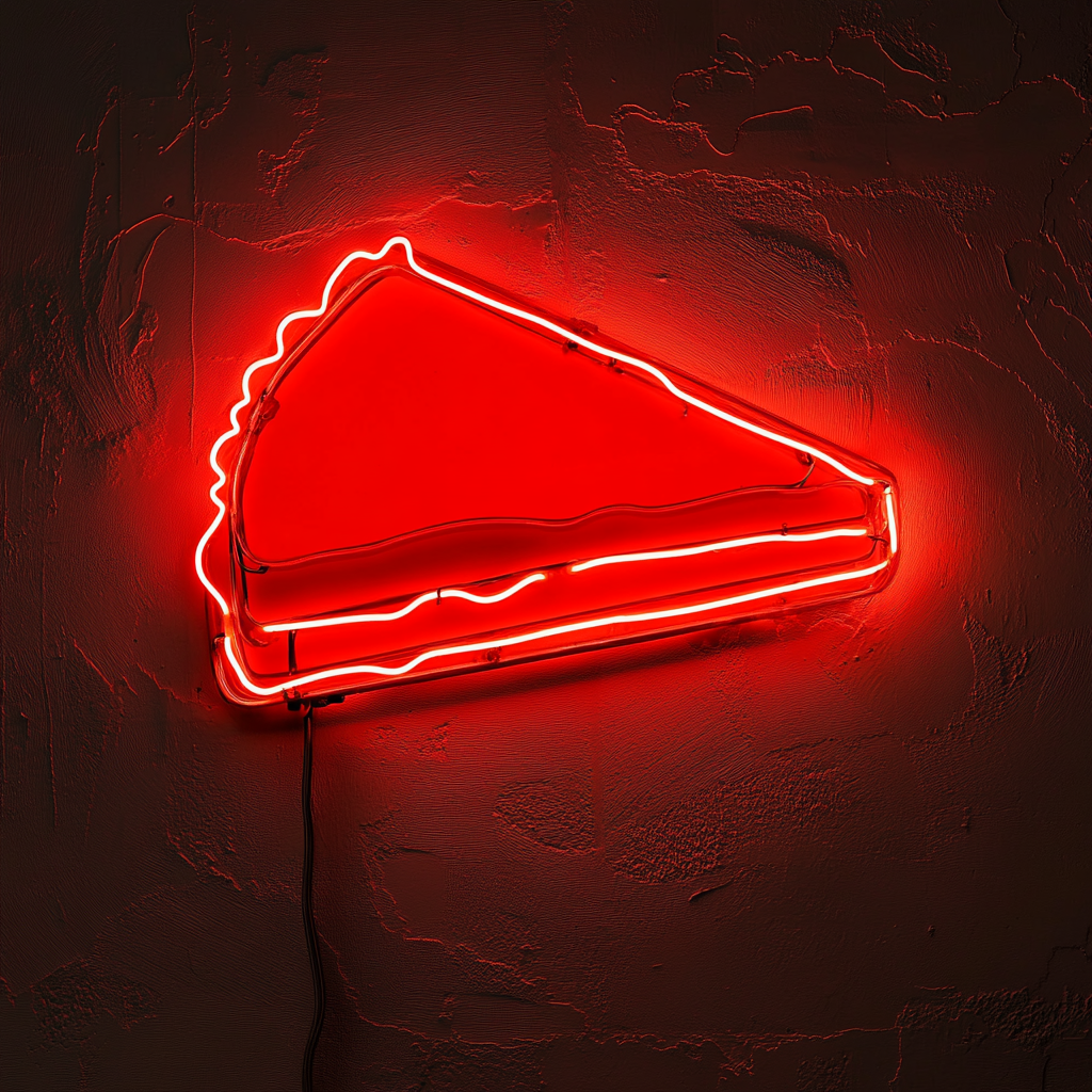 Cheesecake Slice - Red Neon Sign, 24 Inches