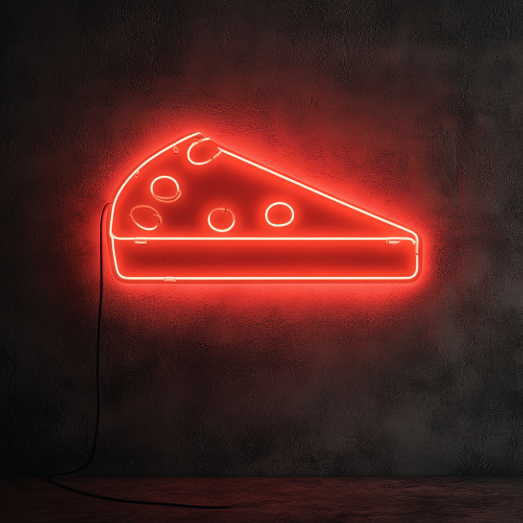 Cheesecake Slice - Red Neon Sign, 24 Inches