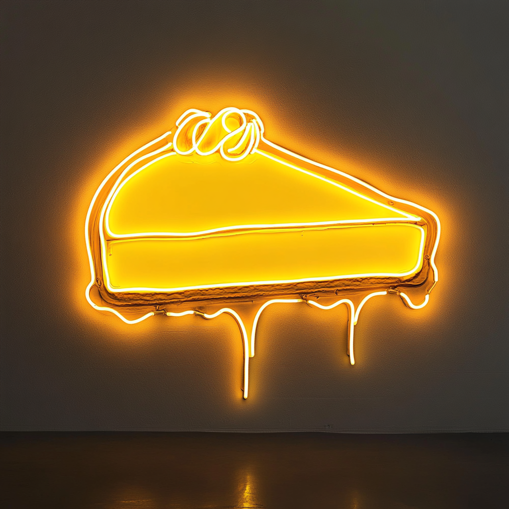 Cheesecake Slice - Yellow Neon Sign, 18 Inches