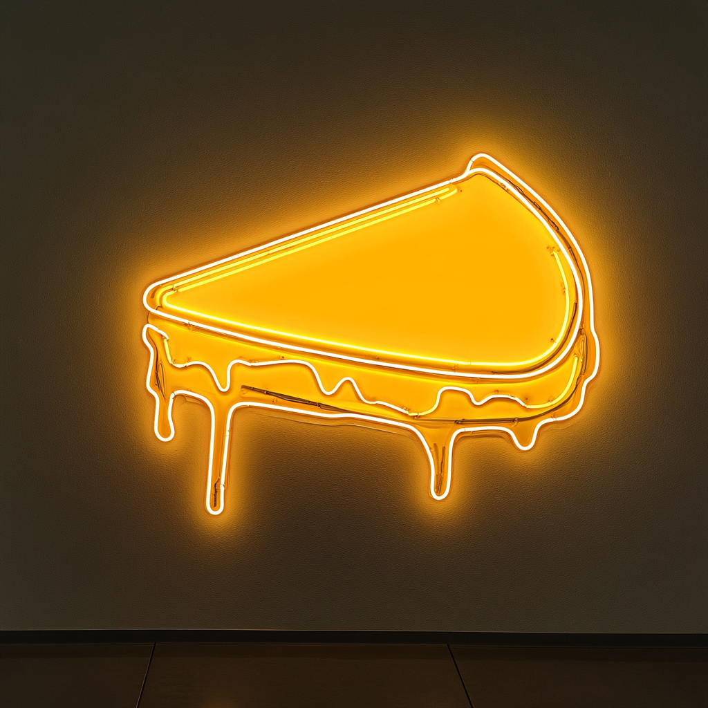 Cheesecake Slice - Yellow Neon Sign, 18 Inches