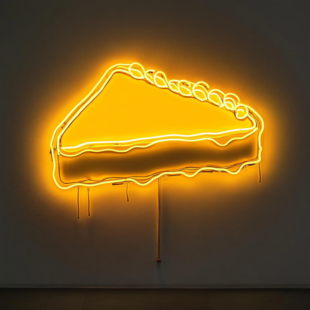 Cheesecake Slice - Yellow Neon Sign, 24 Inches